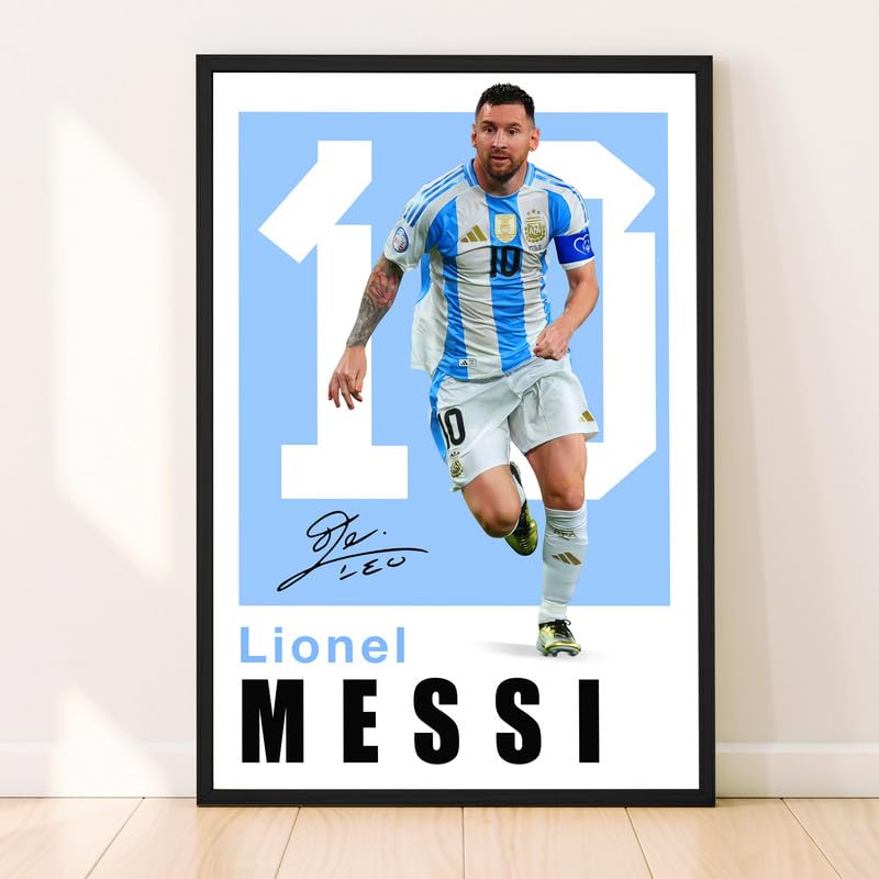 Messi Poster - Soccer Wall Art 12x18 Inches - Perfect Gift for Fans