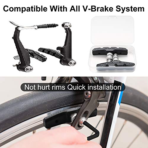 70mm V-Brake Pads Set for Mountain Road City Folding Bikes - Rubber Blocks