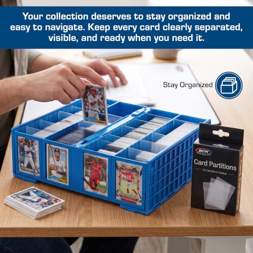 BCW Translucent Card Partitions - Frosted Plastic Dividers for Card Bins, 12 Pack (Standard Size)