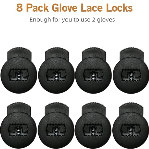 Baseball Glove Lace Locks - 8 Pack, Strong Elasticity, Black
