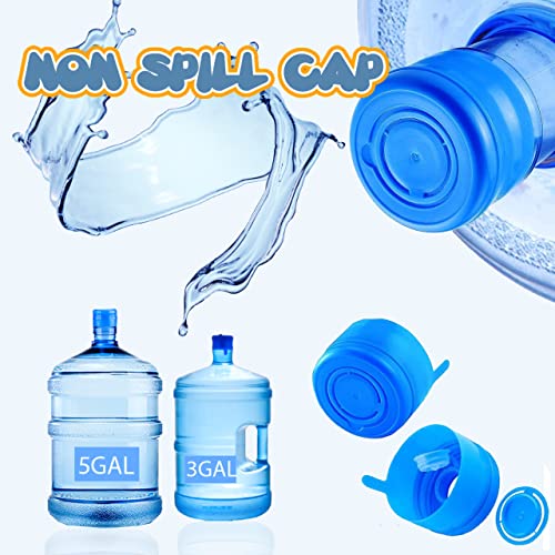 Silicone Water Bottle Cap Set - 5-Pack Leakproof Lids for 5-Gallon Jugs