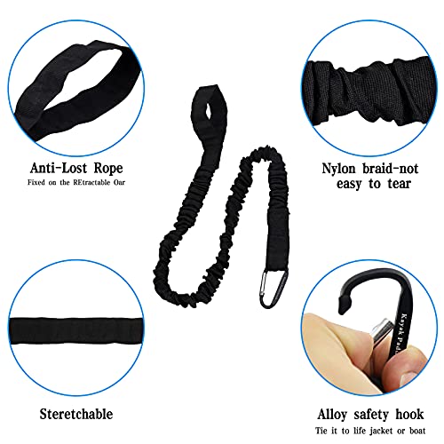Stretchable Kayaking Paddle Leash Tether - 59 Inch Coiled Lanyard