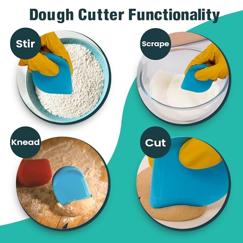 Versatile Pan Scraper Tool - Silicone Grip for Cast Iron & Dishes