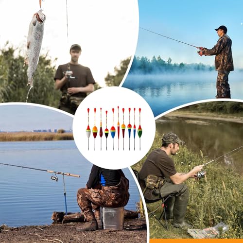 10 Pcs Fishing Floats - Oval Foam Slip Bobbers for Trout & Catfish