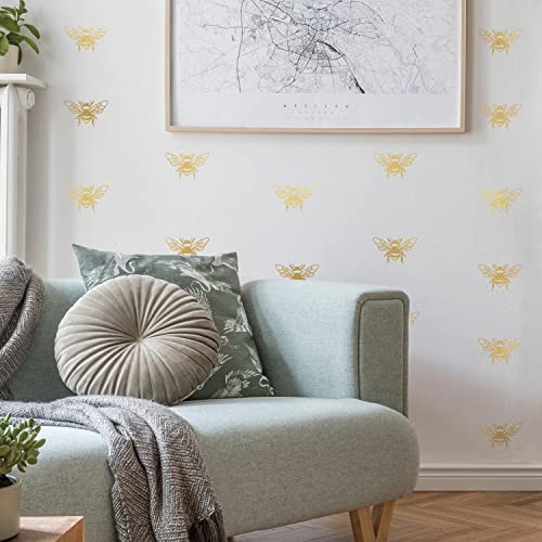 RoomMates RMK4957SCS Gold Bee Peel and Stick Wall Decals