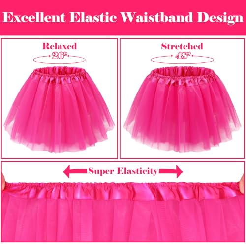 Olreco Hot Pink 5-Layer Tutu Skirt for Women - Adult Flexible One Size Halloween