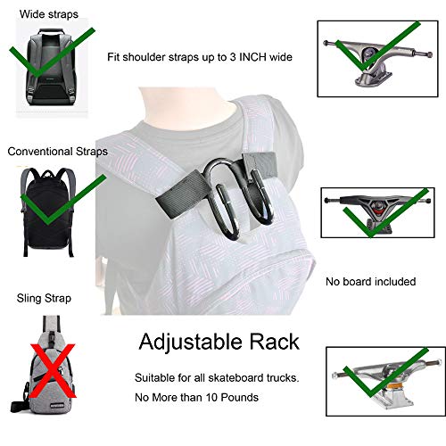 Skateboard Backpack Hook Carrier - Adjustable Hanger for Cruisers
