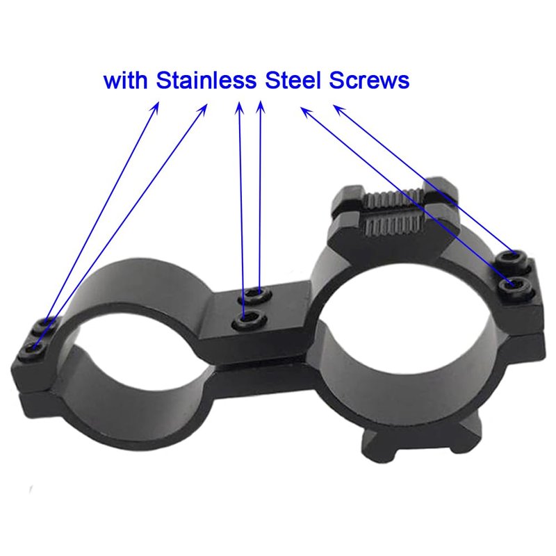 Calitte 25/30mm Flashlight Mount Holder with Stainless Steel Screws