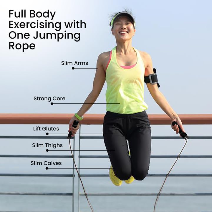 Adjustable Jump Rope for Cardio & Endurance Training - Full Black