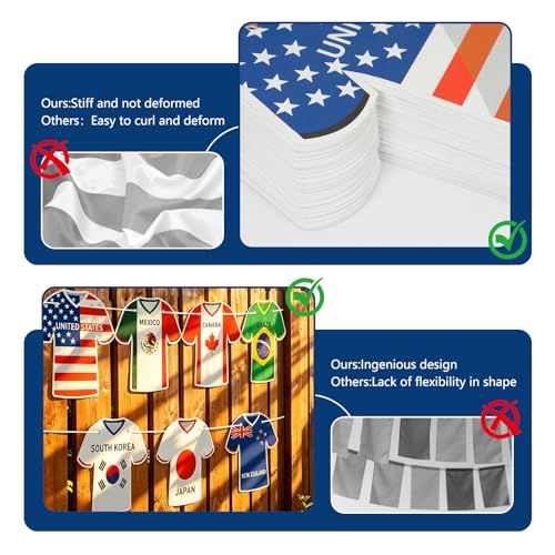 World Cup Jersey-Shaped Flag Banners - 48 Country Decorations