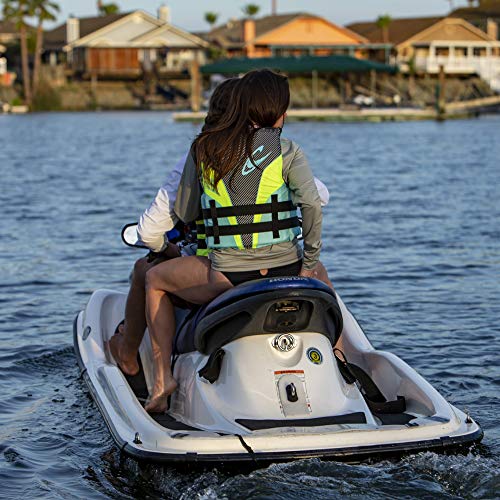 Lightweight Women's Life Vest - USCG Approved - Black/Turquoise/Lime - Medium