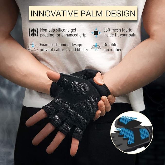 Snug Fit Workout Gloves for Weight Lifting and Gym Training