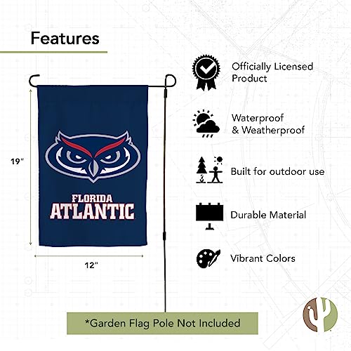 Florida Atlantic University Garden Flag - Desert Cactus 12 x 18 in Officially Licensed