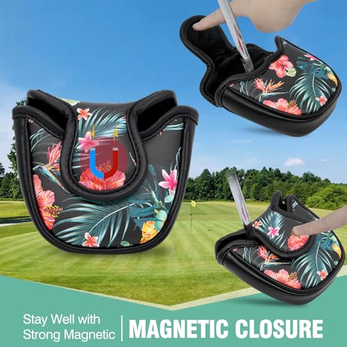 BAIRBRE Golf Club Headcovers for All Brands - Leather Fairway, Hybrid & Mallet Putter Cover, Waterproof, Durable