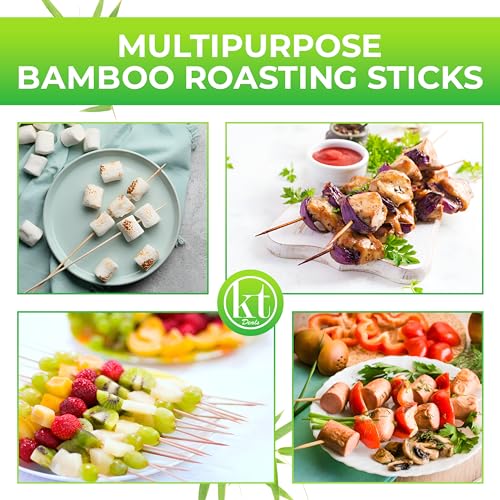 16-Inch Bamboo Skewers - 100pcs Natural Wooden BBQ Sticks