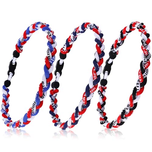 Baseball Necklaces 3-Pack - Tornado Design - Red & White Hub
