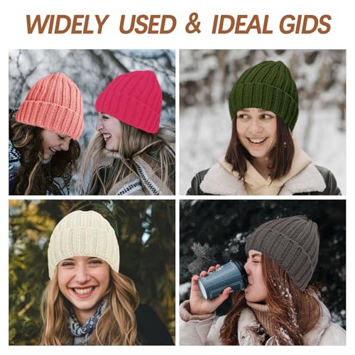 Winter Beanie for Women - Soft Warm Slouchy Knit Hat - Beige