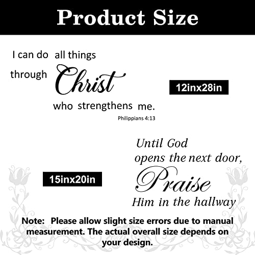 Inspirational Bible Verse Wall Decals - 3 Sheets of Quotes