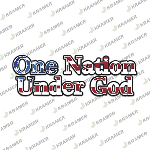 One Nation Under God American Flag Support Sticker - 8" Decal
