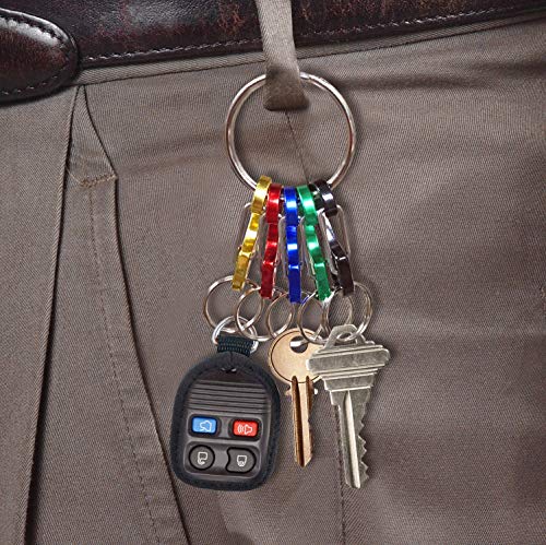 Small C-Shape Carabiner Keychain Clips Set - 5 Colors, 1 Pack