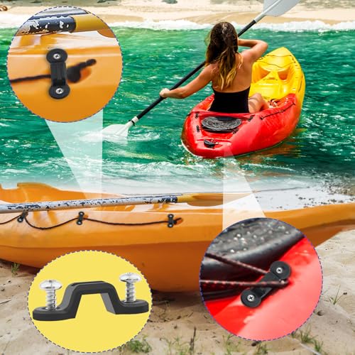 Kayak Pad Eye Kit - 12 Pcs Deck Rigging Tie Down Eyelets with Screws