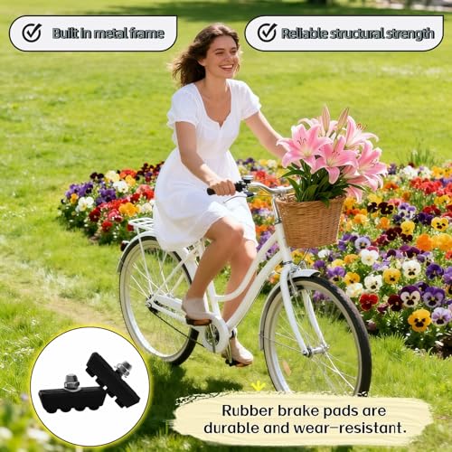 Road Bike Brake Pads - 2 Pairs, All-Weather Quiet Caliper Brake Shoes