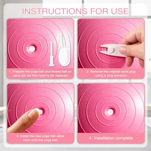 20-Piece Yoga Ball Replacement Plug Kit with 2 Removal Tools for Fitness Balls