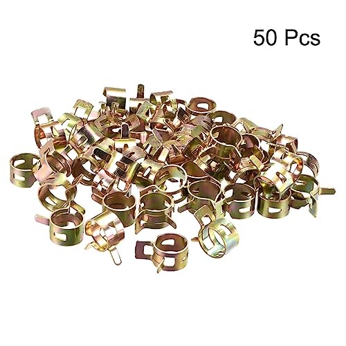 uxcell 10mm 3/8inch Spring Band Type Action Fuel/Silicone Vacuum Hose Pipe Clamp Low Pressure Air Clip Clamp 50pcs