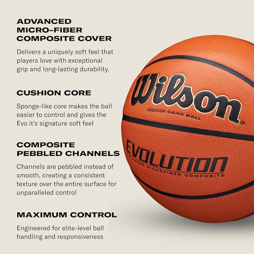Wilson Evolution Basketball - Yellow/Brown, Size 6 (28.5")
