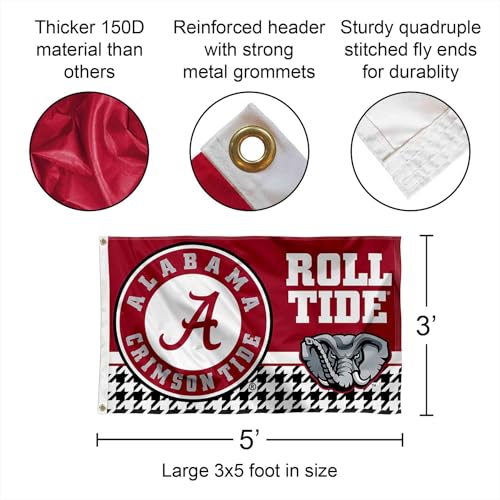 Alabama Crimson Tide 3x5 College Banner Flag - Durable Polyester Wall & Flagpole Decor