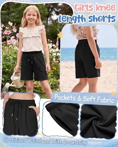 Girls Wide Leg Bermuda Shorts - Comfortable Summer Style