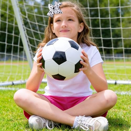 4-Inch Soccer Hair Bows for Girls - 2PCS Grosgrain Ribbon Clips