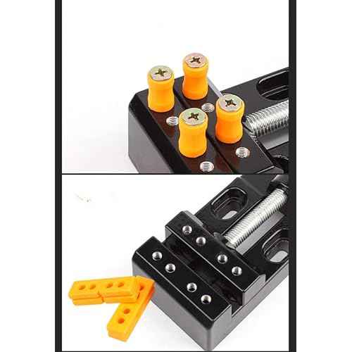 Mini Bench Clamp Flat Table Vice Adjustable Drill Press Vice for DIY Jewelry Walnut Nuclear Drilling Carving Watch Repair Tool