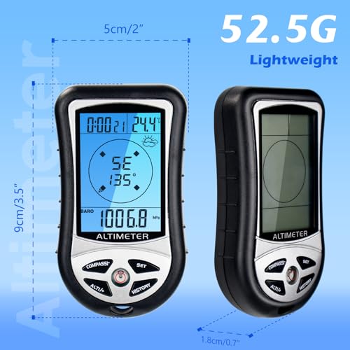 8 in 1 Digital Compass Altimeter & Barometer for Hiking