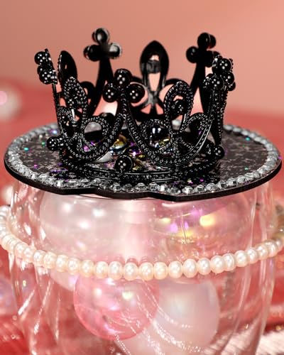Crown Lid Topper for 40 oz Stanley Cup - Glitter Decor Black