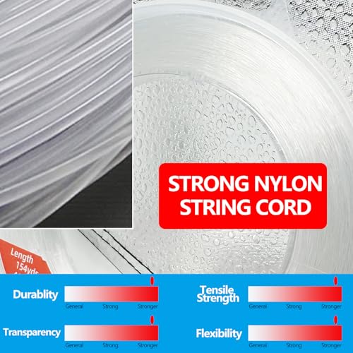 Clear Fishing Line 0.45mm 985ft - Strong Monofilament for Crafts, Beading & Decorative Use