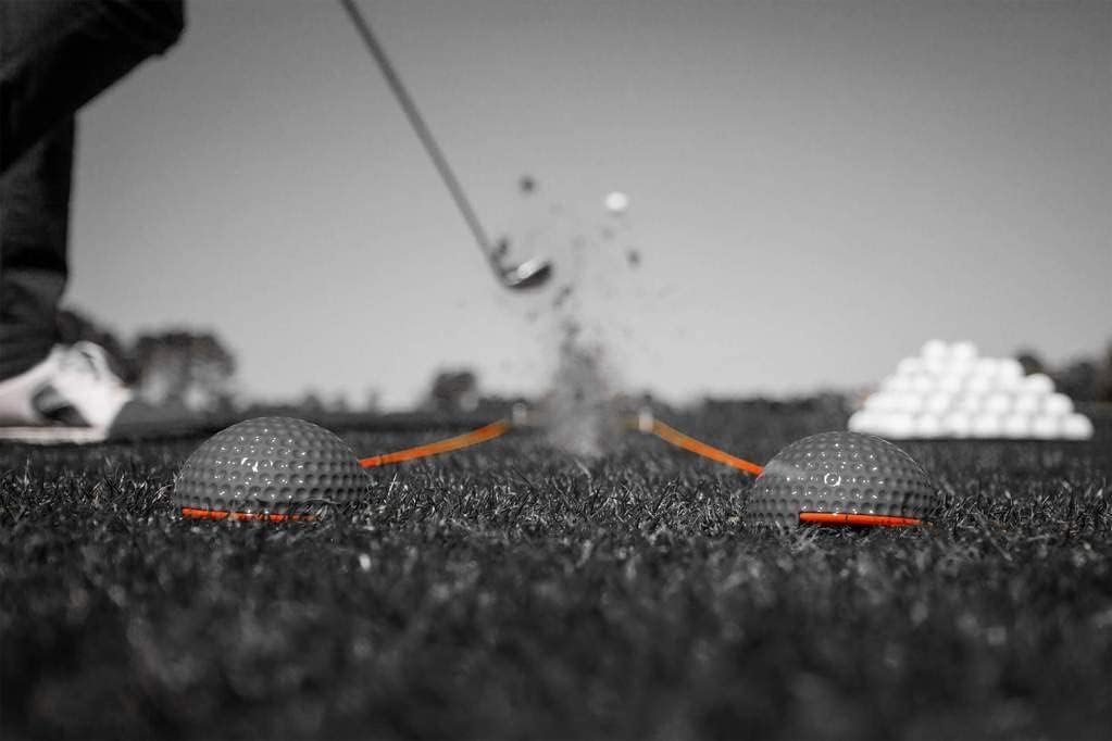 The Alignment Ball - Golf Training Aid for Setup & Alignment - Alternative to Sticks/Rods. Bundle with Golf Ball Alignment Stencil & Pen (Black/Green)