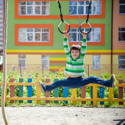 Hokilands 8 Pack Black Ninja Gymnastic Rings & Monkey Bars for Indoor Outdoor Obstacle Course