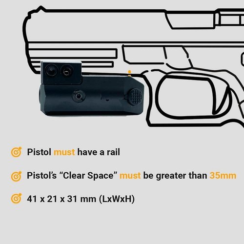 HiLight - Tactical TSB - Circular Red & Classic Blue Beam with Rechargeable Type-C USB Battery - Aircraft Grade Aluminum - Extension Rail Mount Light & Dual Laser Class of IIIR, <5mW
