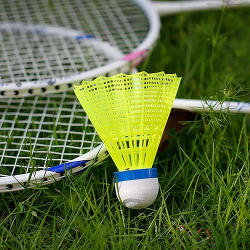 Nylon Badminton Shuttlecocks - 12 Pack Yellow for Indoor & Outdoor Sports