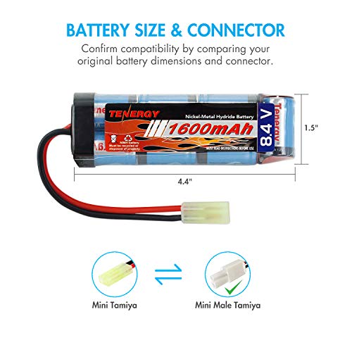 8.4V NiMH Flat Battery Pack - 1600mAh with Mini Tamiya Connector