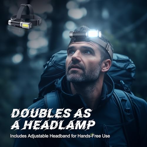 Anhay Flashlight Rechargeable 2000LM EDC Flashlight with Red Green Light 5 Modes Bright LED Flashlight Powerful Magnetic Flashlight & Mini Flash Light for Camping, Home, Hiking