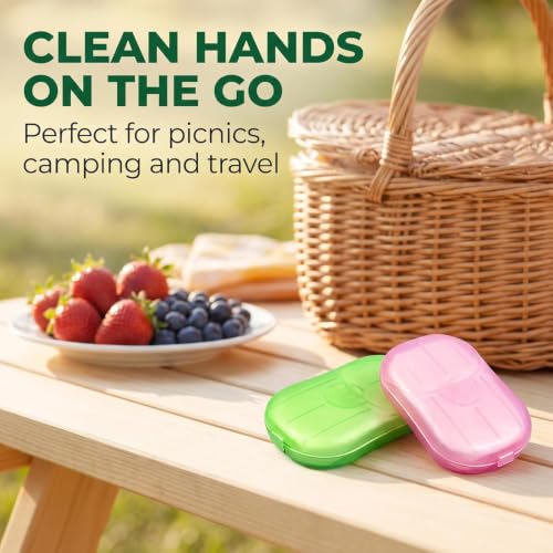 Disposable Soap Paper Sheets - 5 Pack Travel Hand Cleanser for Camping