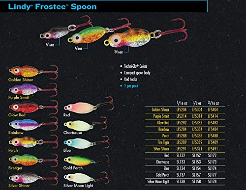 Frostee Jigging Spoon Ice Fishing Lure - 1/16-Ounce, Silver Shiner