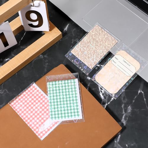 100 Pcs Holographic Photocard Sleeves - Heart Shape 65x90mm