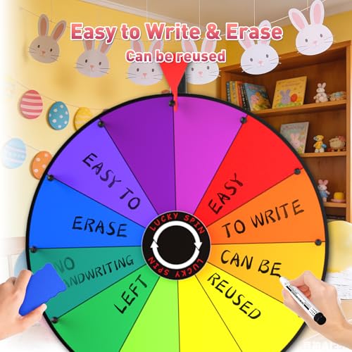 20-Inch Spinning Prize Wheel with Stand - GSOW, Adjustable 47-61in