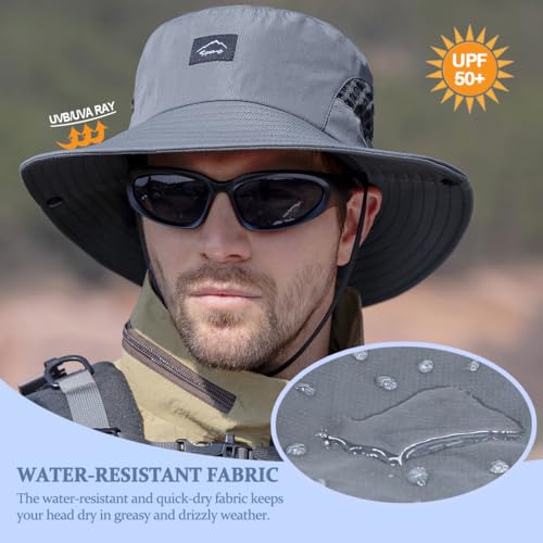UPF50+ Wide Brim Sun Hat for Men & Women - UV Protection Bucket Hat