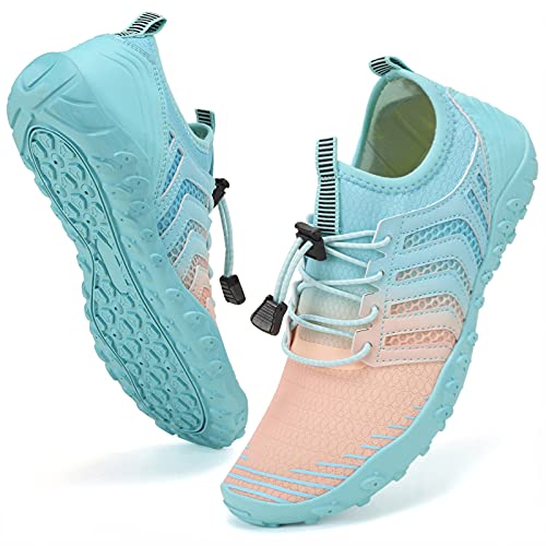 Quick-Dry Water Shoes for Men & Women - Ombre Pink Blue, Size 7.5 Women/6 Men