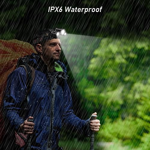 Rechargeable LED Headlamp - 5 Modes, Zoomable, Waterproof - Black