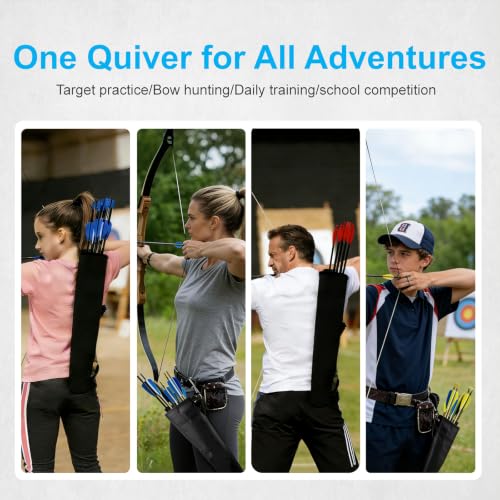 Adjustable Archery Quiver - Lightweight Back Hip Arrow Holder for Target Practice & Hunting